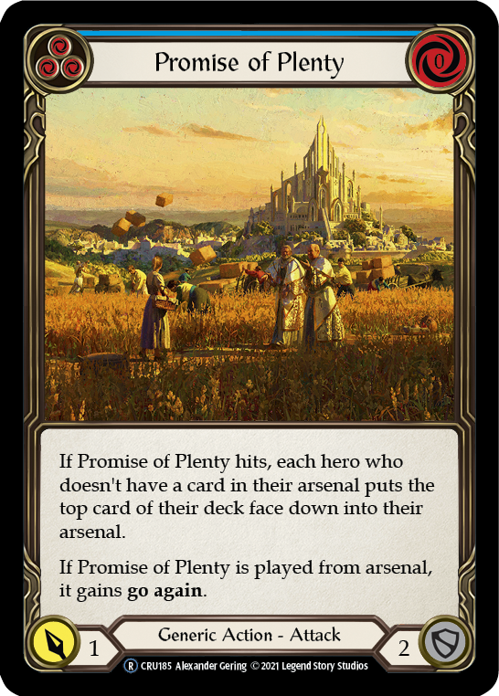 Promise of Plenty (Blue) [U-CRU185] (Crucible of War Unlimited)  Unlimited Rainbow Foil | Arkham Games and Comics