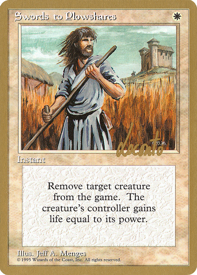 Swords to Plowshares (Michael Loconto) [Pro Tour Collector Set] | Arkham Games and Comics