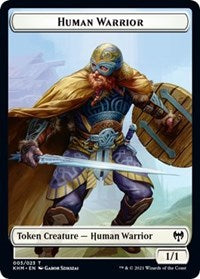 Human Warrior // Spirit Double-sided Token [Kaldheim Tokens] | Arkham Games and Comics