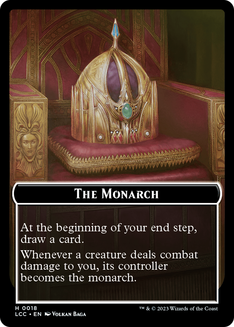 The Monarch // Dinosaur Double-Sided Token [The Lost Caverns of Ixalan Commander Tokens] | Arkham Games and Comics