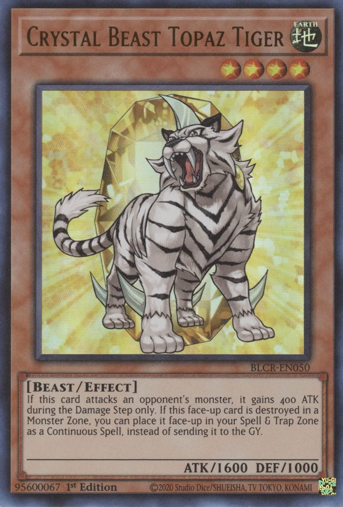 Crystal Beast Topaz Tiger [BLCR-EN050] Ultra Rare | Arkham Games and Comics