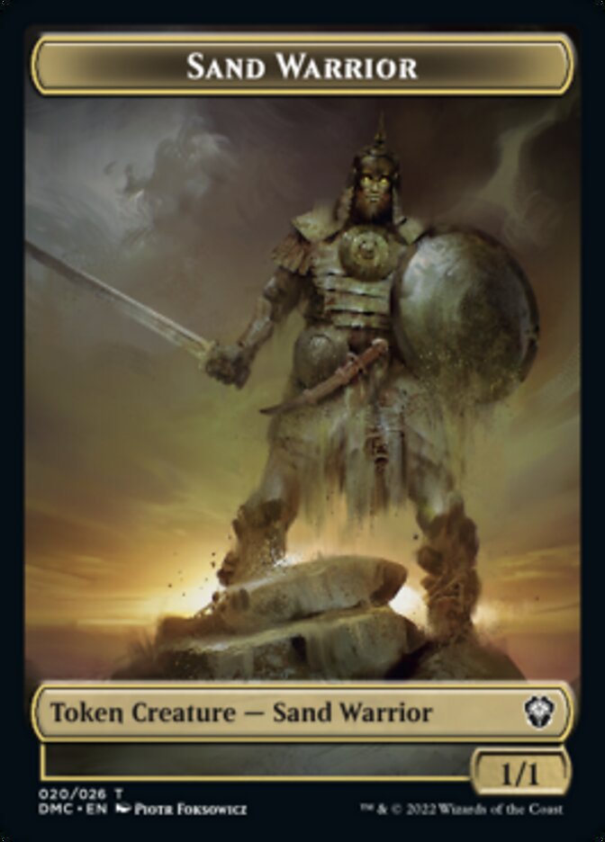 Soldier // Sand Warrior Double-sided Token [Dominaria United Tokens] | Arkham Games and Comics