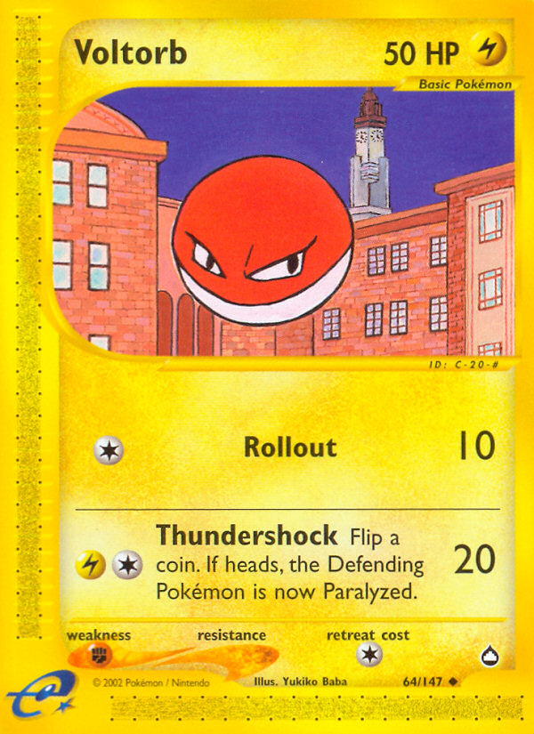 Voltorb (64/147) [Aquapolis] | Arkham Games and Comics