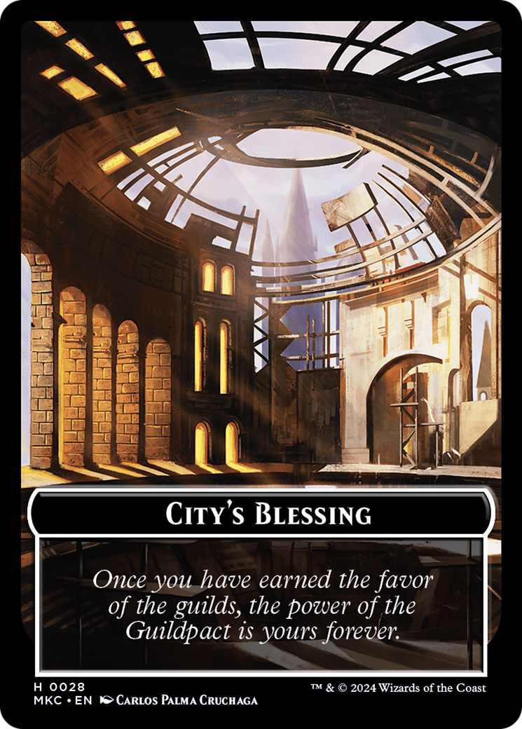 City's Blessing // Zombie Double-Sided Token [Murders at Karlov Manor Commander Tokens] | Arkham Games and Comics