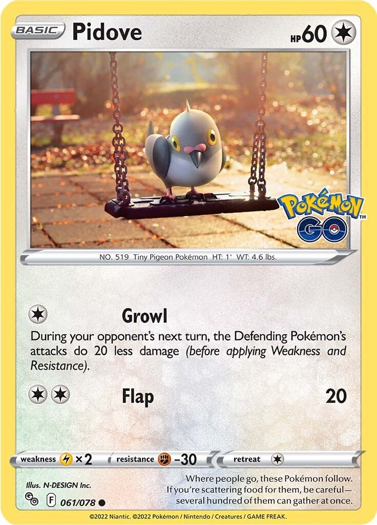 Pidove (061/078) [Pokémon GO] | Arkham Games and Comics