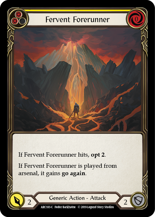 Fervent Forerunner (Yellow) [ARC183-C] (Arcane Rising)  1st Edition Rainbow Foil | Arkham Games and Comics