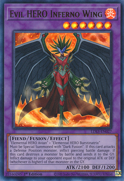 Evil HERO Inferno Wing [LDS3-EN027] Ultra Rare | Arkham Games and Comics