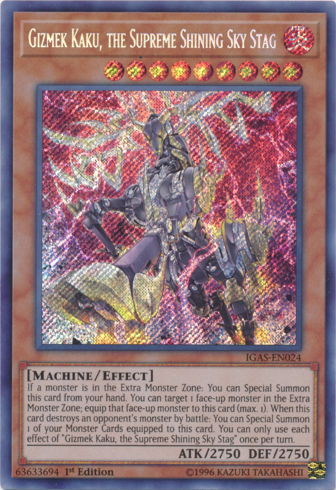 Gizmek Kaku, the Supreme Shining Sky Stag [IGAS-EN024] Secret Rare | Arkham Games and Comics