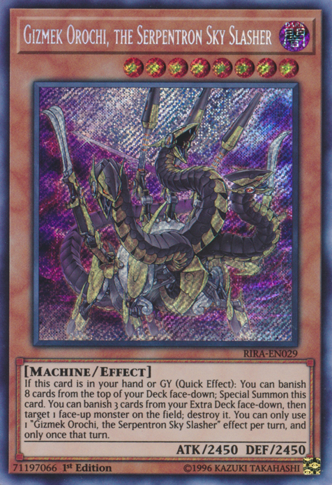 Gizmek Orochi, the Serpentron Sky Slasher [RIRA-EN029] Secret Rare | Arkham Games and Comics