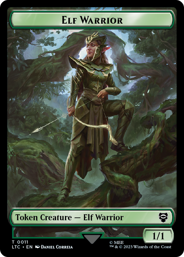 Elf Warrior // Insect Double Sided Token [The Lord of the Rings: Tales of Middle-Earth Commander Tokens] | Arkham Games and Comics