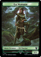 Elf Warrior // Treasure Double Sided Token [The Lord of the Rings: Tales of Middle-Earth Commander Tokens] | Arkham Games and Comics