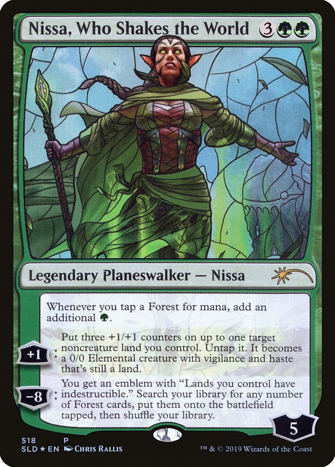 Nissa, Who Shakes the World (Stained Glass) [Secret Lair Drop Promos] | Arkham Games and Comics