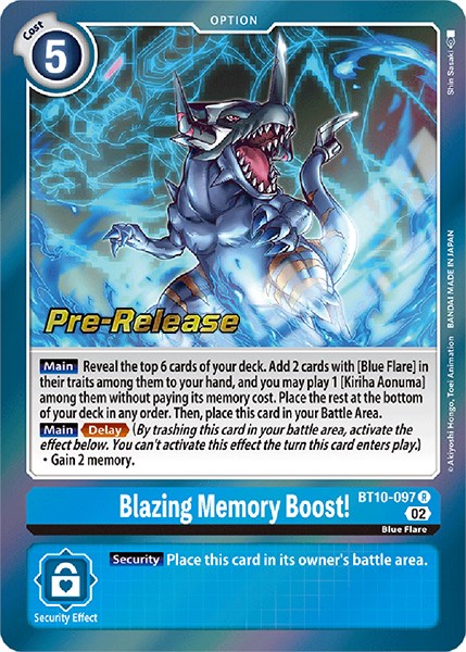 Blazing Memory Boost! [BT10-097] [Xros Encounter Pre-Release Cards] | Arkham Games and Comics
