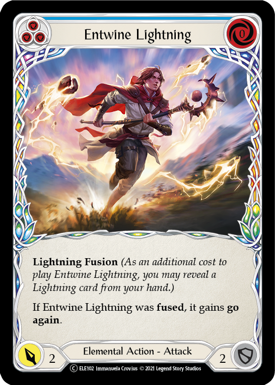 Entwine Lightning (Blue) [U-ELE102] (Tales of Aria Unlimited)  Unlimited Rainbow Foil | Arkham Games and Comics