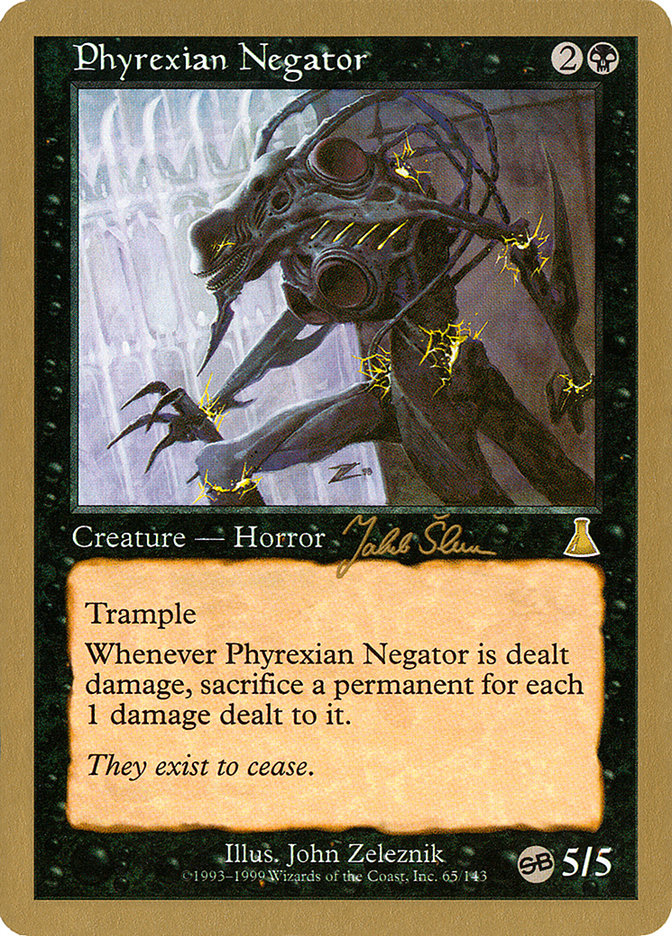 Phyrexian Negator (Jakub Slemr) (SB) [World Championship Decks 1999] | Arkham Games and Comics