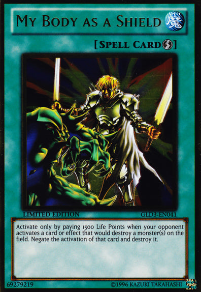 My Body as a Shield [GLD3-EN041] Gold Rare | Arkham Games and Comics