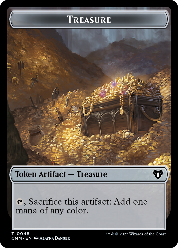 Treasure // Dragon (0020) Double-Sided Token [Commander Masters Tokens] | Arkham Games and Comics