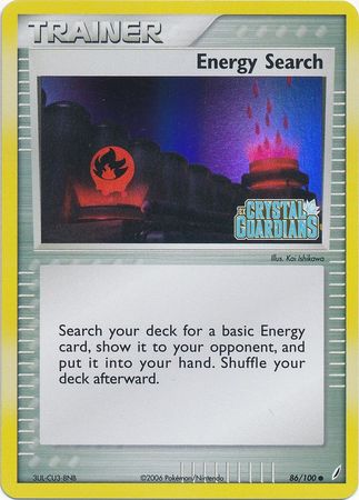 Energy Search (86/100) (Stamped) [EX: Crystal Guardians] | Arkham Games and Comics