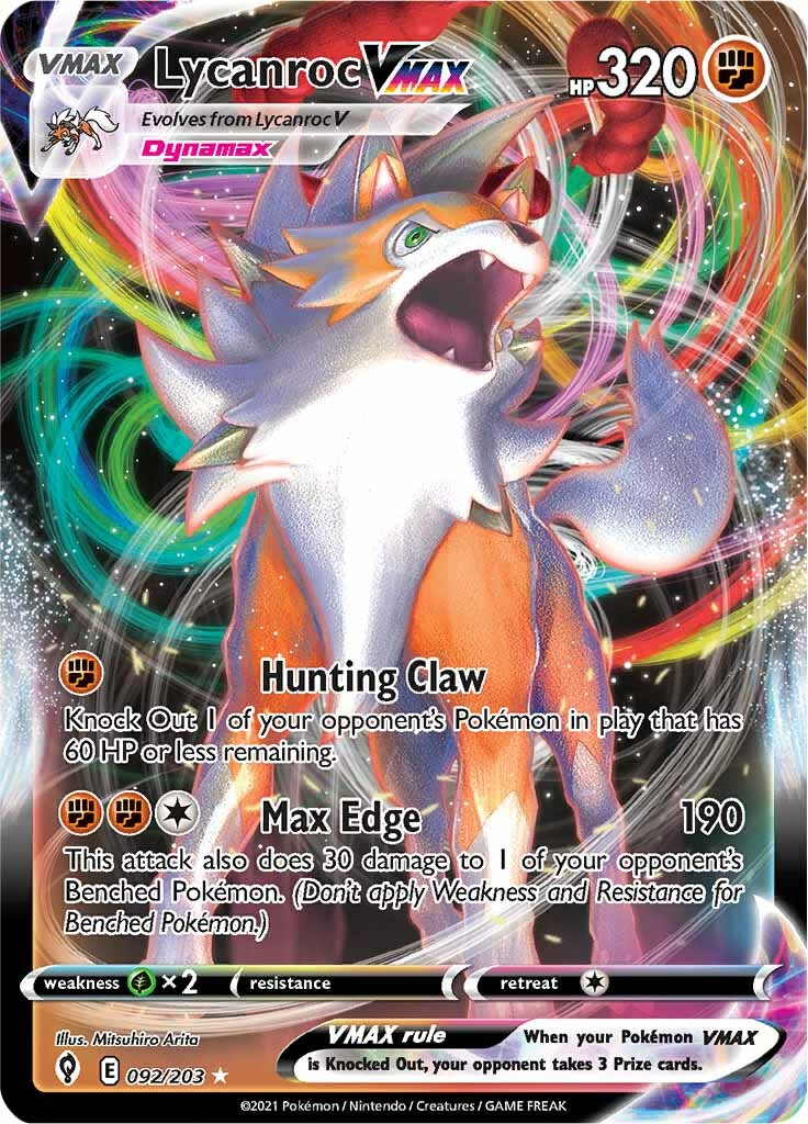 Lycanroc VMAX (092/203) [Sword & Shield: Evolving Skies] | Arkham Games and Comics