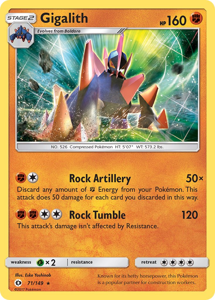 Gigalith (71/149) (Cosmos Holo) (Blister Exclusive) [Sun & Moon: Base Set] | Arkham Games and Comics