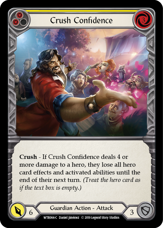 Crush Confidence (Yellow) [WTR064-C] (Welcome to Rathe)  Alpha Print Rainbow Foil | Arkham Games and Comics