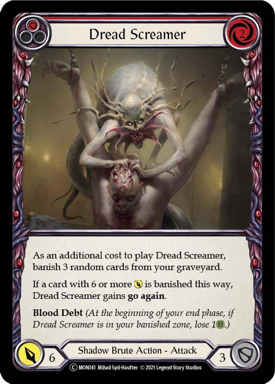 Dread Screamer (Red) [U-MON141-RF] (Monarch Unlimited)  Unlimited Rainbow Foil | Arkham Games and Comics