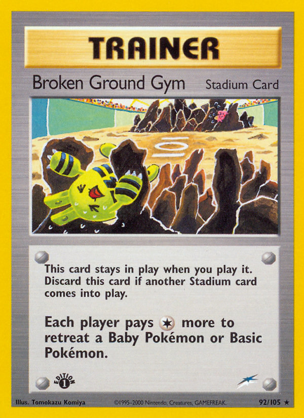 Broken Ground Gym (92/105) [Neo Destiny 1st Edition] | Arkham Games and Comics