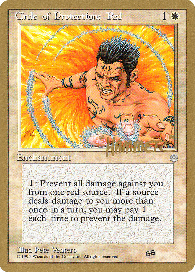 Circle of Protection: Red (Shawn "Hammer" Regnier) (SB) [Pro Tour Collector Set] | Arkham Games and Comics