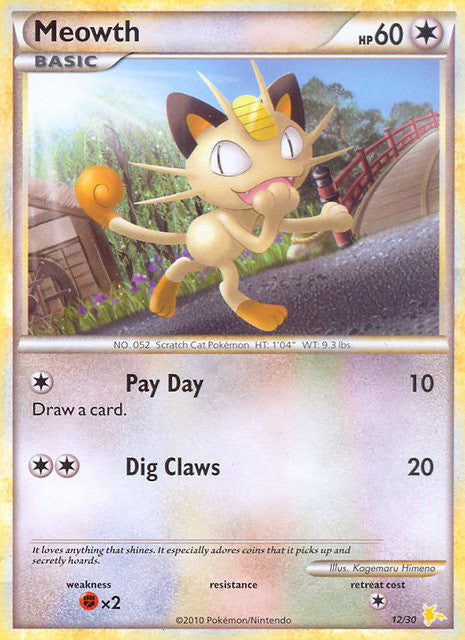 Meowth (12/30) [HeartGold & SoulSilver: Trainer Kit - Raichu] | Arkham Games and Comics