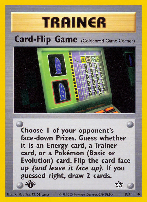 Card-Flip Game (92/111) [Neo Genesis 1st Edition] | Arkham Games and Comics