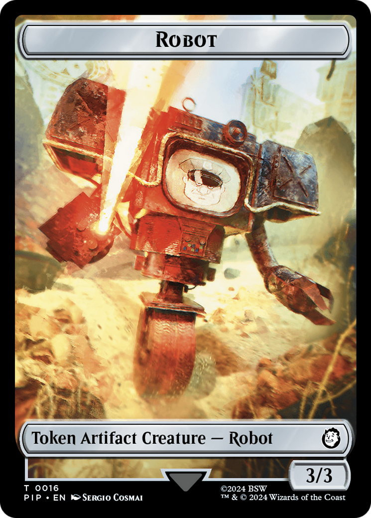 Radiation // Robot Double-Sided Token [Fallout Tokens] | Arkham Games and Comics