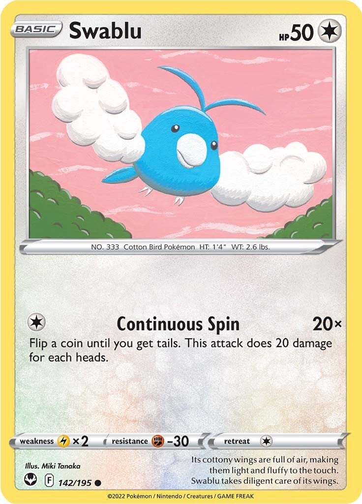 Swablu (142/195) [Sword & Shield: Silver Tempest] | Arkham Games and Comics