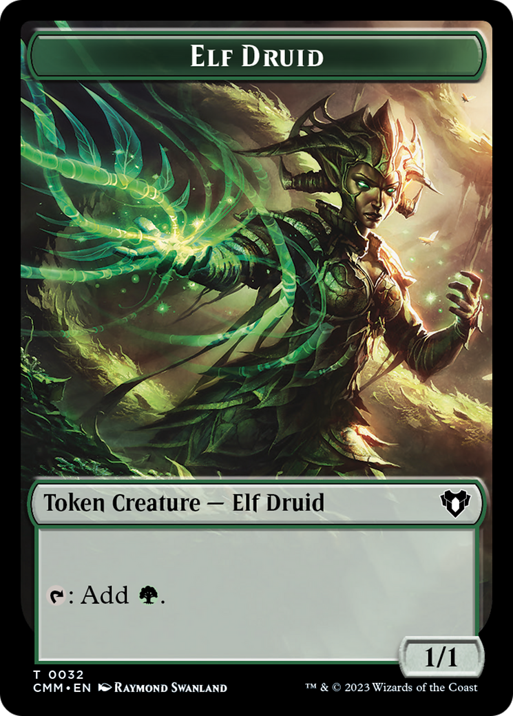 Elemental (0024) // Elf Druid Double-Sided Token [Commander Masters Tokens] | Arkham Games and Comics