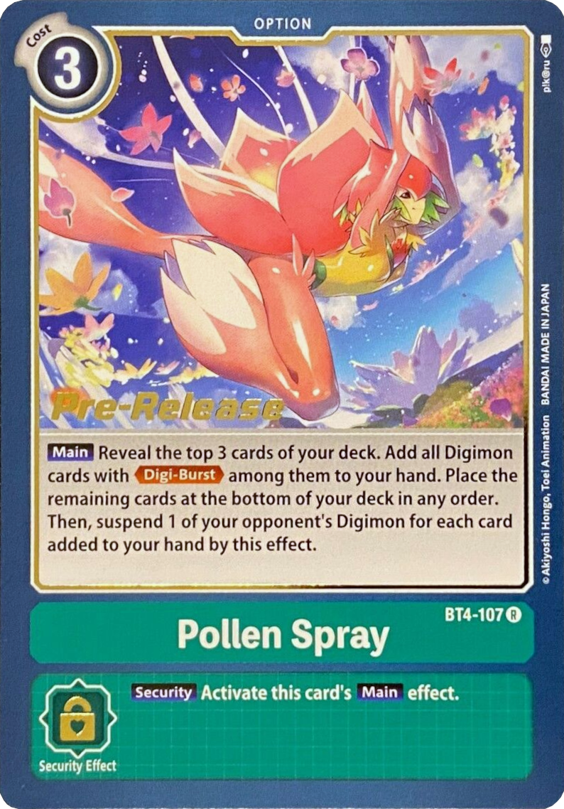 Pollen Spray [BT4-107] [Great Legend Pre-Release Promos] | Arkham Games and Comics