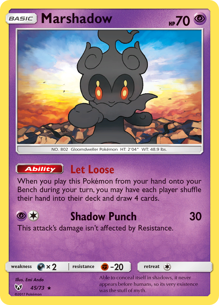 Marshadow (45/73) [Sun & Moon: Shining Legends] | Arkham Games and Comics