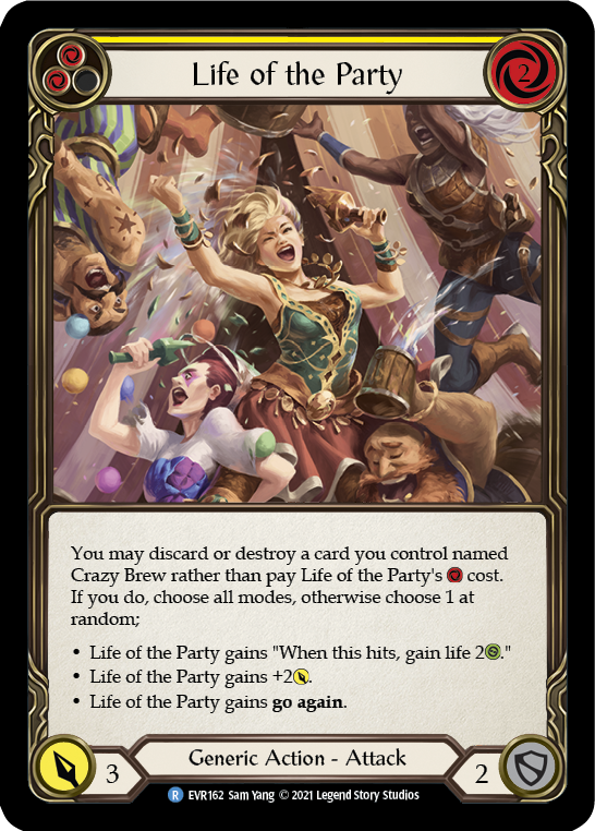 Life of the Party (Yellow) [EVR162] (Everfest)  1st Edition Rainbow Foil | Arkham Games and Comics