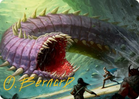 Purple Worm Art Card (Gold-Stamped Signature) [Dungeons & Dragons: Adventures in the Forgotten Realms Art Series] | Arkham Games and Comics