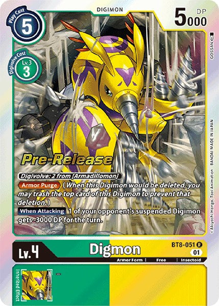 Digmon [BT8-051] [New Awakening Pre-Release Cards] | Arkham Games and Comics