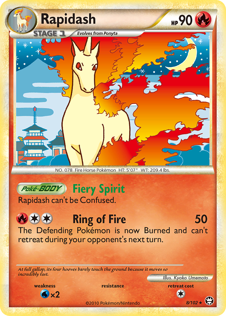 Rapidash (8/102) [HeartGold & SoulSilver: Triumphant] | Arkham Games and Comics