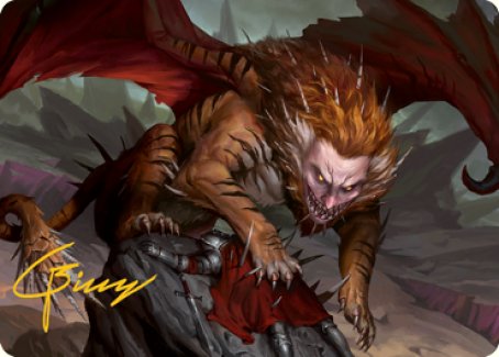 Manticore Art Card (Gold-Stamped Signature) [Dungeons & Dragons: Adventures in the Forgotten Realms Art Series] | Arkham Games and Comics