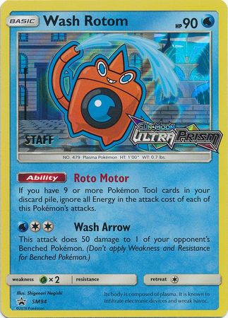 Wash Rotom (SM94) (Staff Prerelease Promo) [Sun & Moon: Black Star Promos] | Arkham Games and Comics