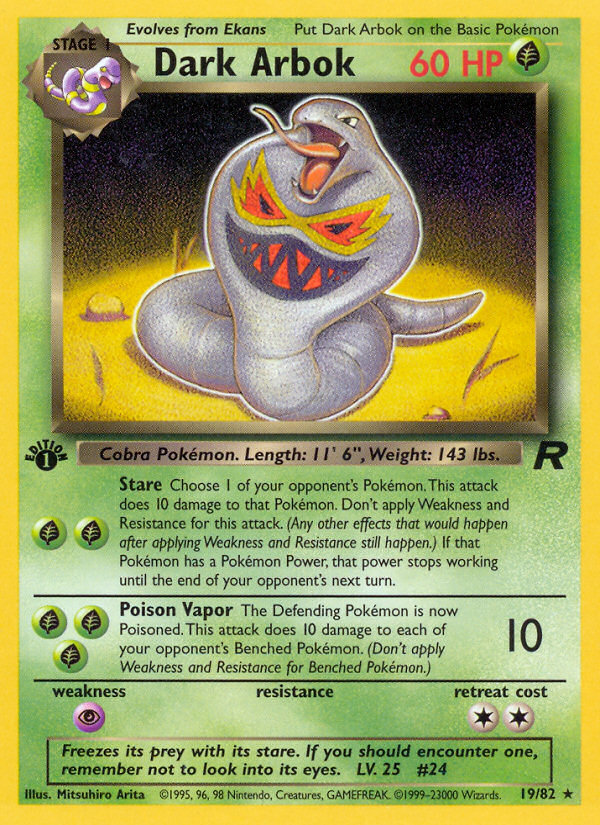 Dark Arbok (19/82) [Team Rocket 1st Edition] | Arkham Games and Comics