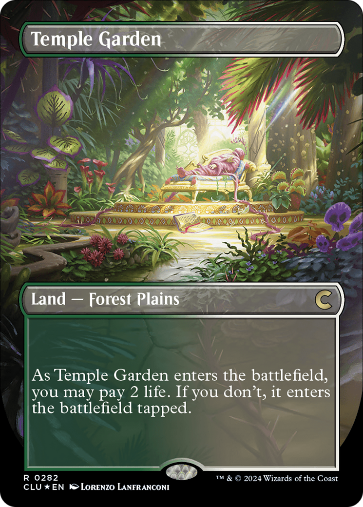 Temple Garden (Borderless) [Ravnica: Clue Edition] | Arkham Games and Comics