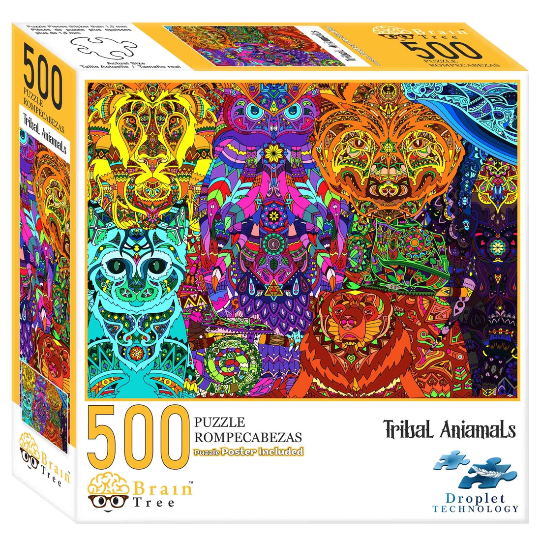 Tribal Animals 500pc Puzzle | Arkham Games and Comics
