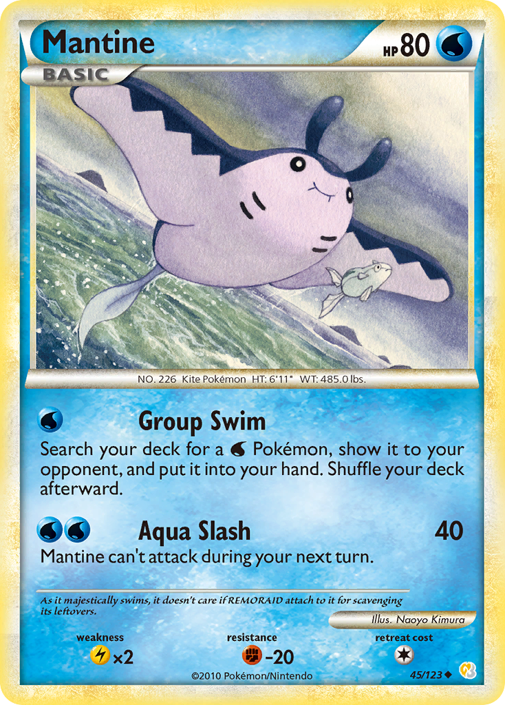 Mantine (45/123) [HeartGold & SoulSilver: Base Set] | Arkham Games and Comics