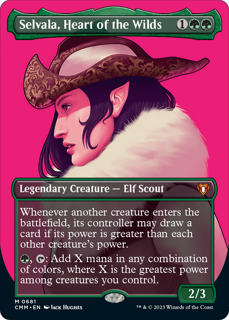 Selvala, Heart of the Wilds (Borderless Profile) [Commander Masters] | Arkham Games and Comics