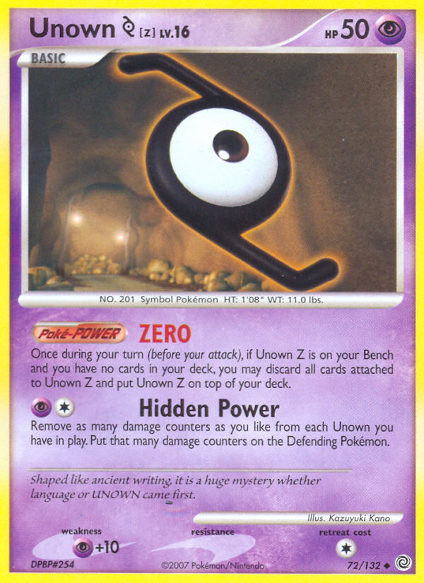 Unown Z (72/132) [Diamond & Pearl: Secret Wonders] | Arkham Games and Comics