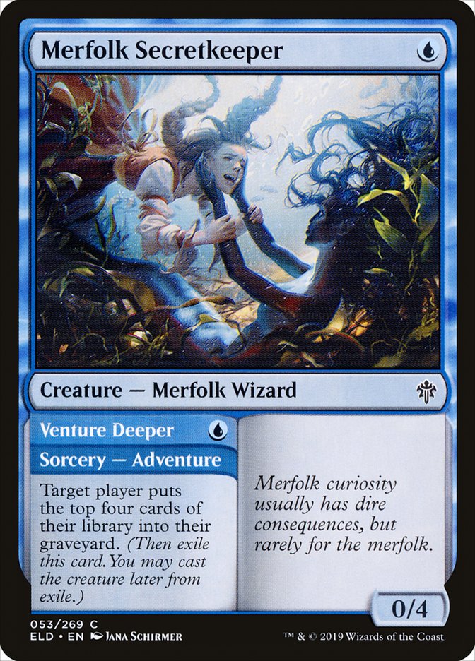 Merfolk Secretkeeper // Venture Deeper [Throne of Eldraine] | Arkham Games and Comics