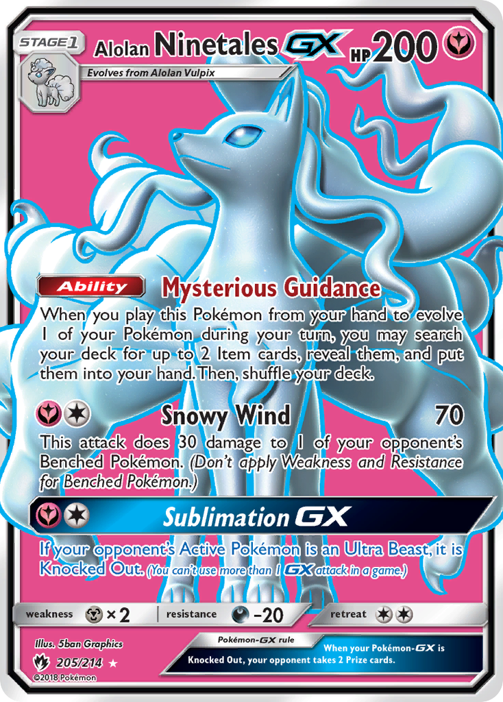 Alolan Ninetales GX (205/214) [Sun & Moon: Lost Thunder] | Arkham Games and Comics