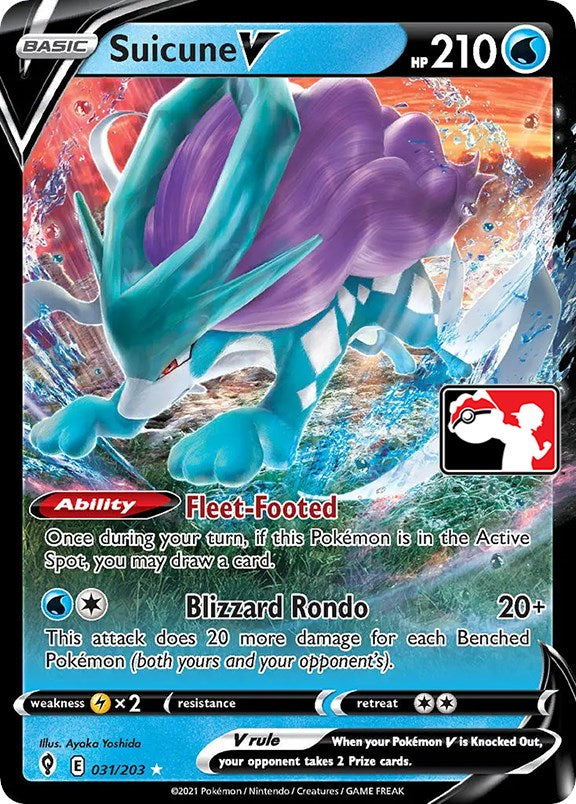 Suicune V (031/203) [Prize Pack Series One] | Arkham Games and Comics